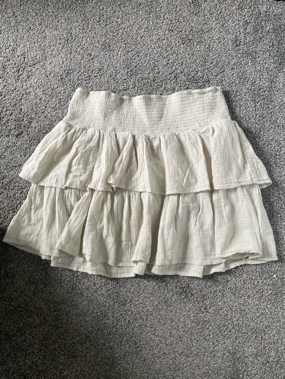 Universal Thread Tiered Ruffle Mini Skirt — Cream